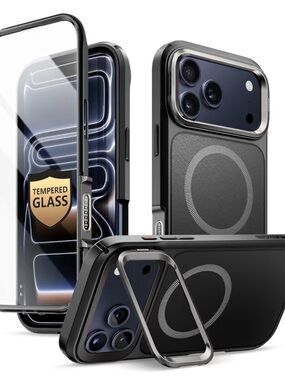 IPhone 17 Pro Max Gray MagSafe with Tempered Glass Screen Protector